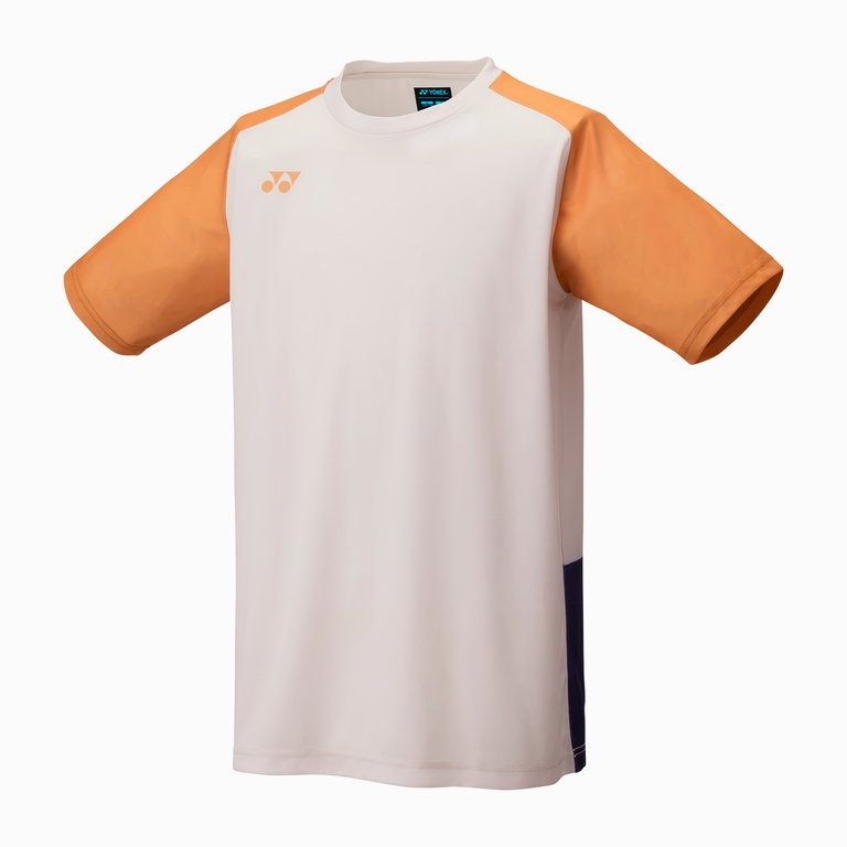 Yonex Sport T-shirt Practice Colourblock 16745 (100% Polyester) 2025 natural/orange boys